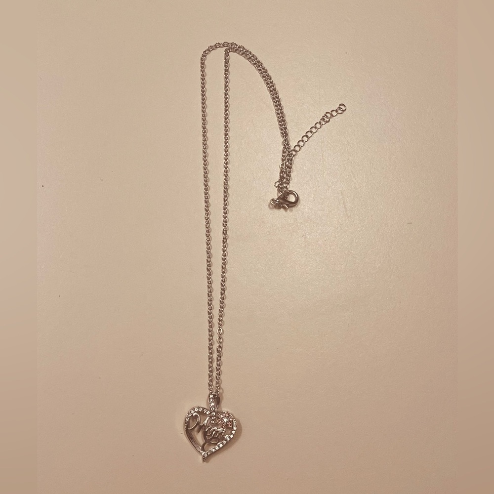 Silver plated necklace for women Mom design